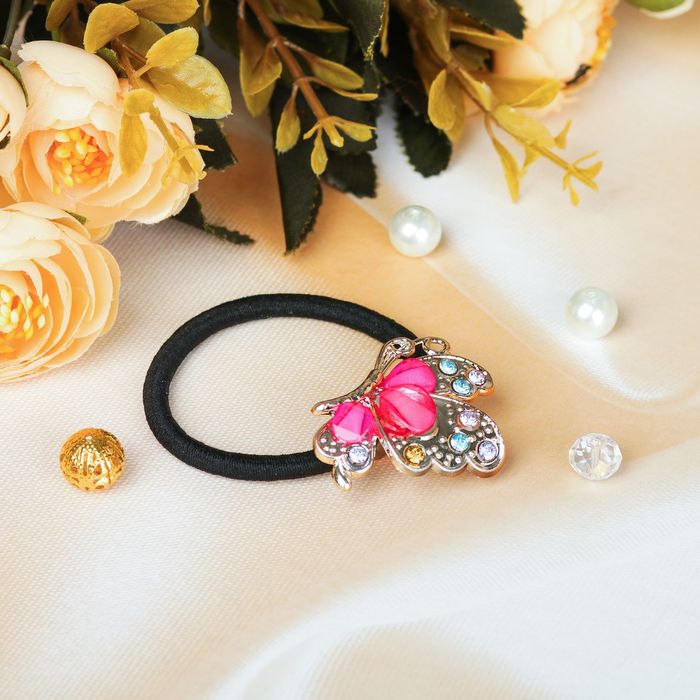 Резинка для волос "Радужная", бабочка летящая