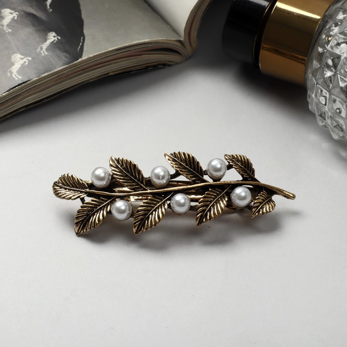 Заколка-автомат "Либерти", веточка, жемчуг