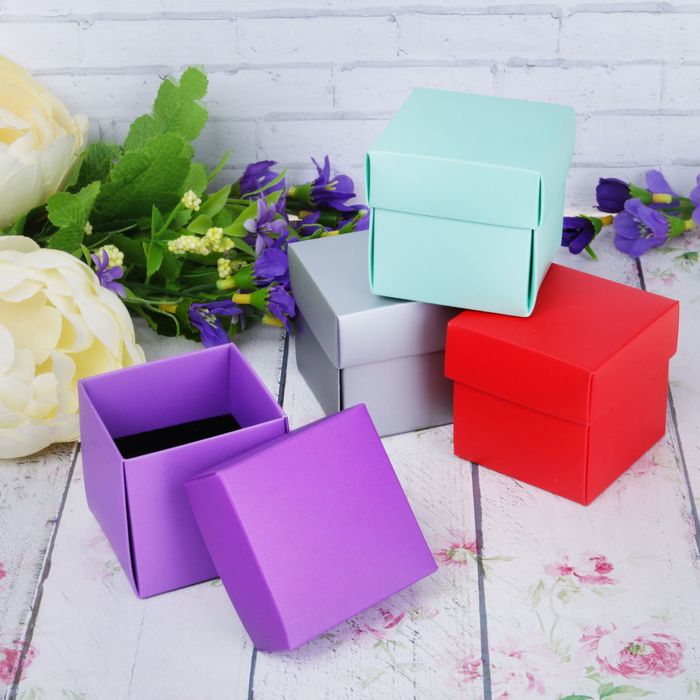 Коробочка подарочная под набор "Конфети" 5*5*5, цвет микс, вставка черная