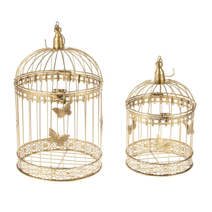 Набор клеток круглый "Бабочки", 18х30см и 25х40см, золотая