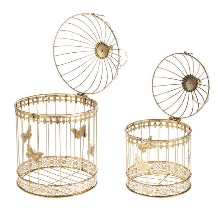 Набор клеток круглый "Бабочки", 18х30см и 25х40см, золотая