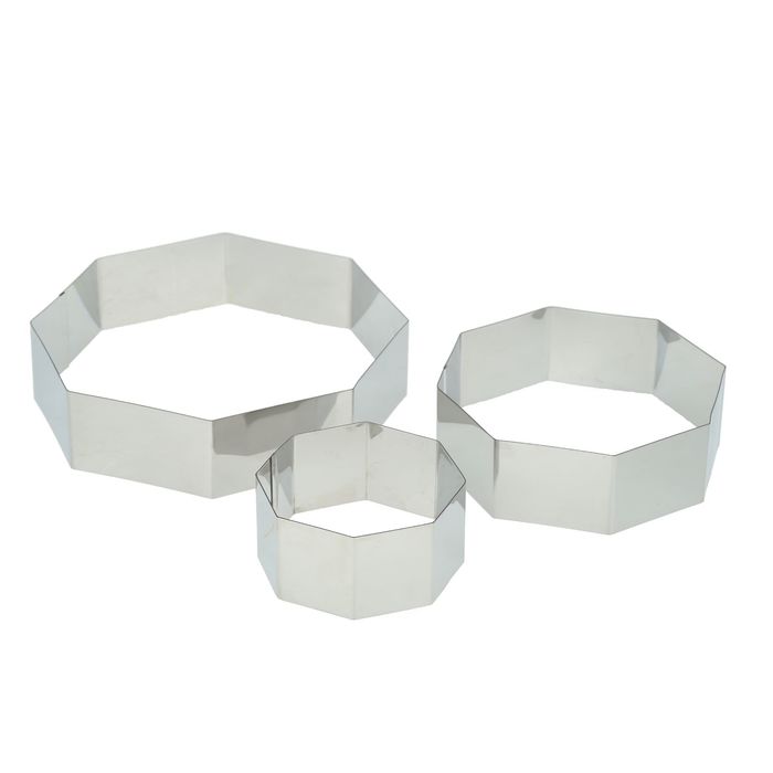 Набор форм для выпечки 20х4,5 см "Восьмиугольник", 3 шт