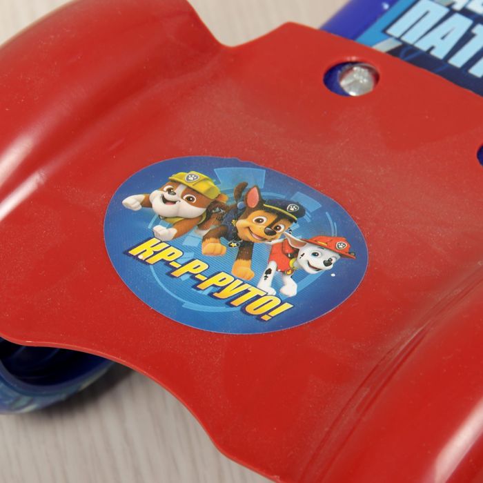 Щенячий патруль. Самокат "КРУТЫЕ ЩЕНКИ" 2017 музыка, свет, три колеса PVC d=130/110 мм,