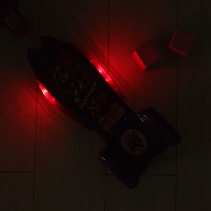 Щенячий патруль. Самокат "Скай" 2017 музыка, свет, три колеса PVC d=130/110 мм, с корзинкой,