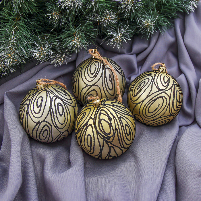 Набор шаров пластик d-8 см 4 шт "Тефия"