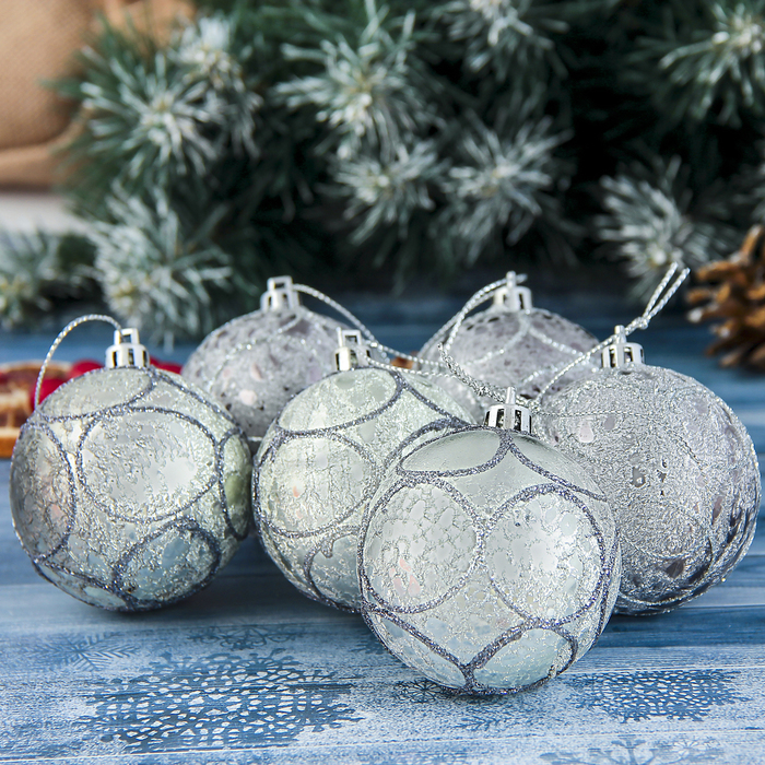 Новогодние шары "Карме" (набор 6 шт.), круги