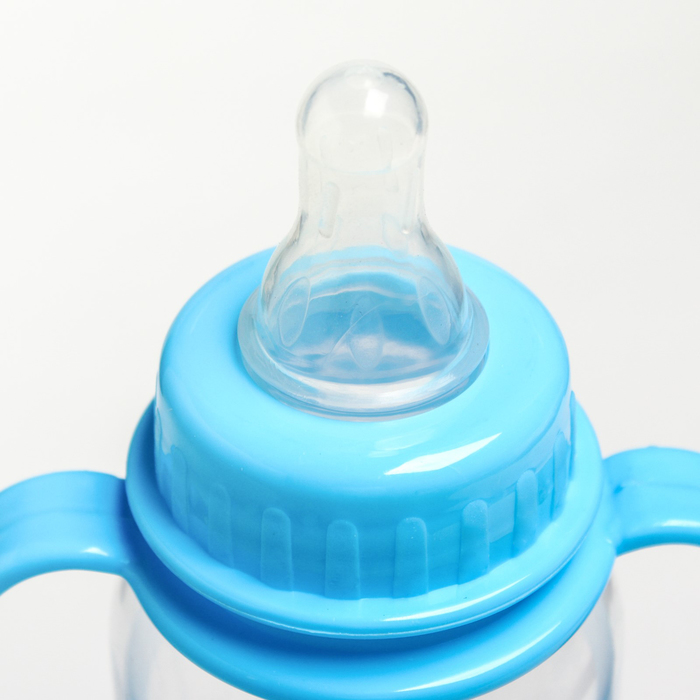 Бутылочка для кормления «Любимый сыночек» с ручками, 250 мл, от 0 мес., цвет голубой