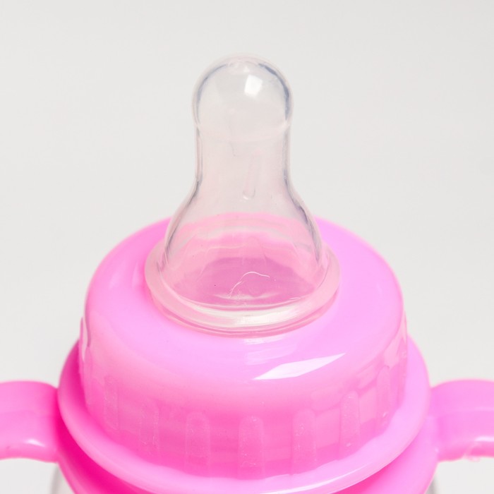 Бутылочка для кормления «Любимая дочка» с ручками, 250 мл, от 0 мес., цвет розовый