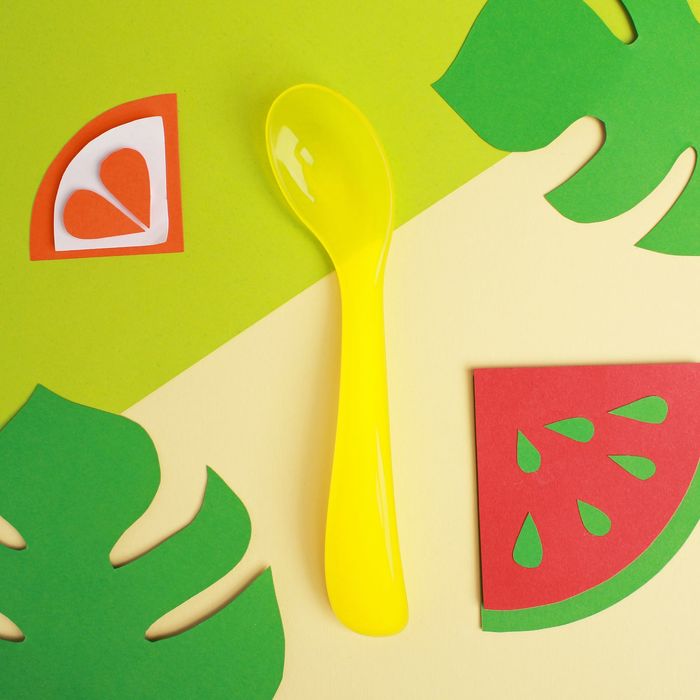 Ложка детская для кормления пластиковая, эргономичная, от 5 мес., цвет жёлтый