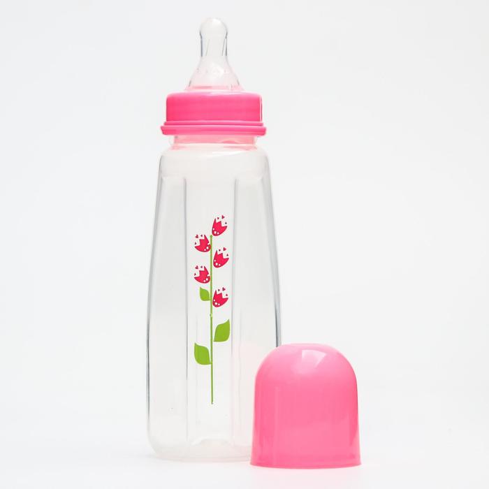 Бутылочка для кормления, 240 мл, от 0 мес., цвет розовый