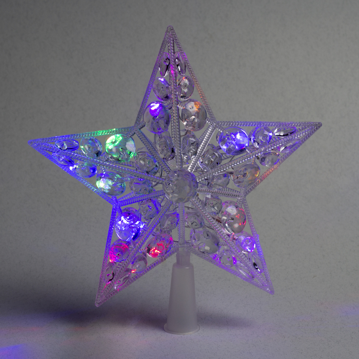 Фигура "Звезда белая ёлочная" 22Х22 см, пластик, 15 LED,2 метра провод,240V МУЛЬТИ