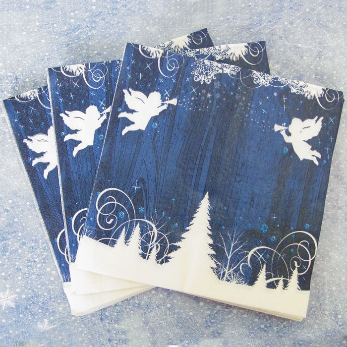 Салфетки бумажные "Ангелочки", (набор 20 шт), 33*33 см