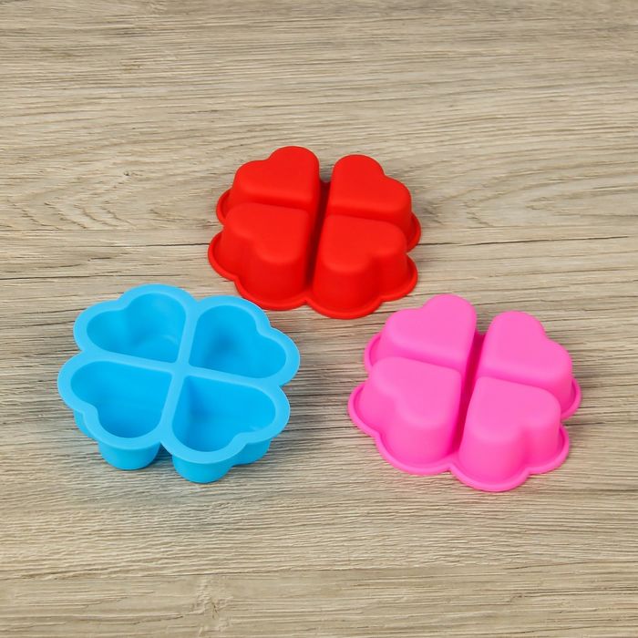 Форма для выпечки "Сердце", цвета МИКС