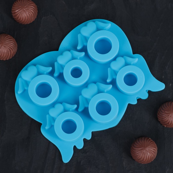 Форма для льда и шоколада "Кольца", 6 ячеек, цвета МИКС