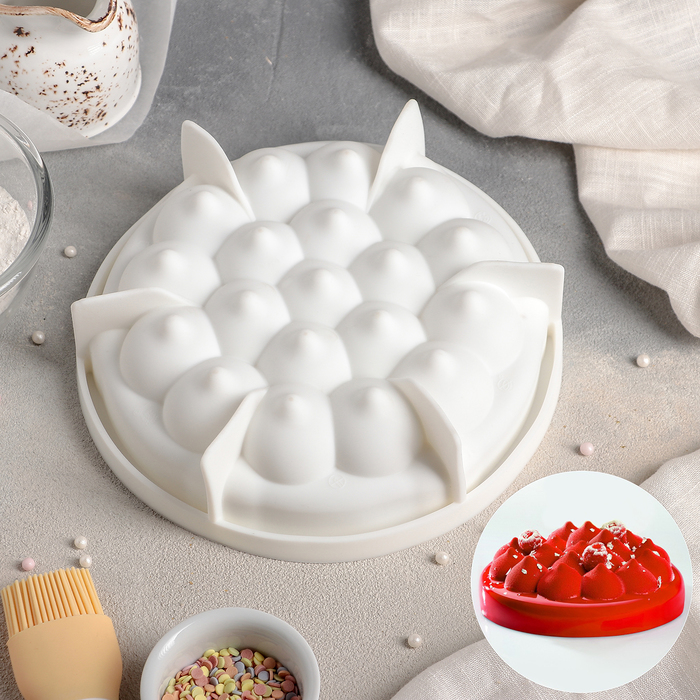 Форма для выпечки и муссовых десертов 19х5 см "Паффи", цвет белый