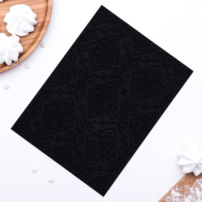 Коврик текстурный 24,5х18 см "Винтаж", цвет черный