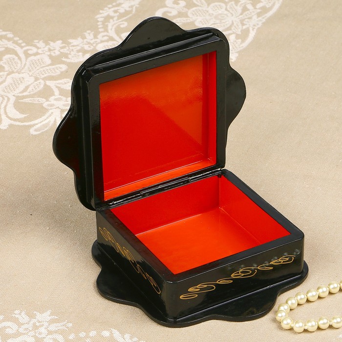 Шкатулка «Поле у пруда», 16×16 см, лаковая минитюра