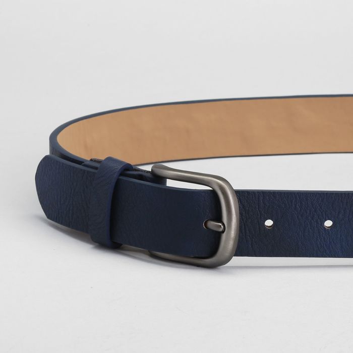 Ремень женский, пряжка матовый металл, ширина - 3 см, цвет синий