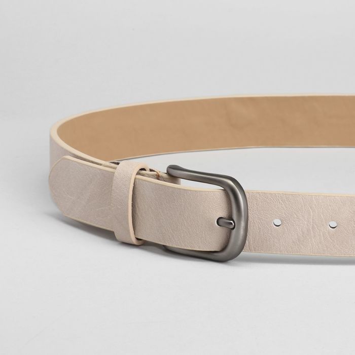Ремень женский, пряжка матовый металл, ширина - 3 см, цвет бежевый