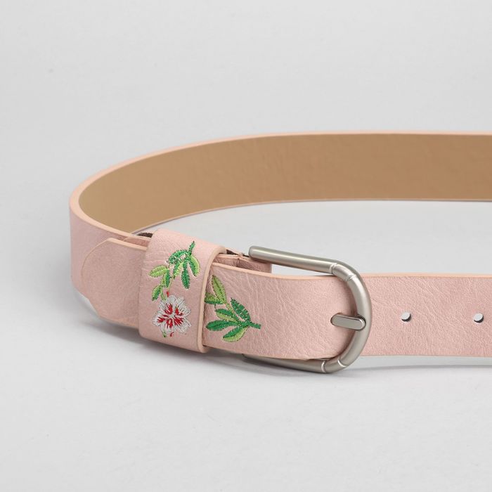 Ремень женский, пряжка матовый металл, ширина - 3 см, цвет пудровый