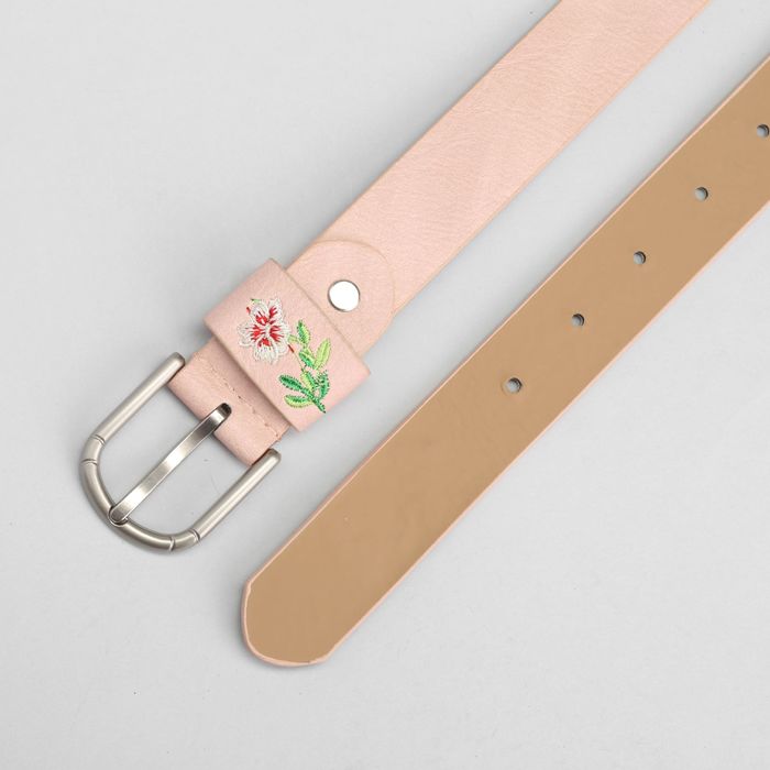 Ремень женский, пряжка матовый металл, ширина - 3 см, цвет пудровый