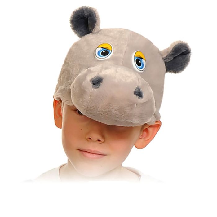 Маска "Бегемотик", плюш, р-р 53-55