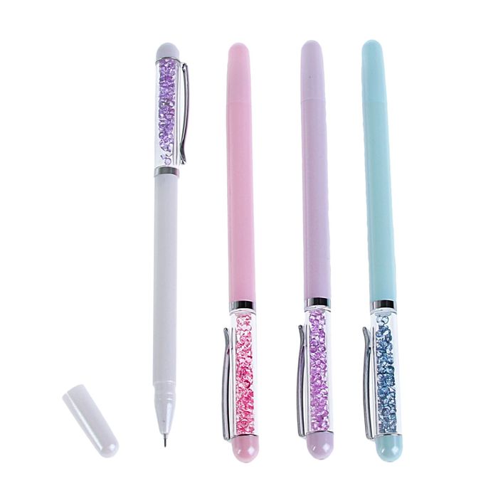 Ручка гелевая CHARM, чернила синие, игольчатый пишущий узел 0.5 мм, со стразами, микс