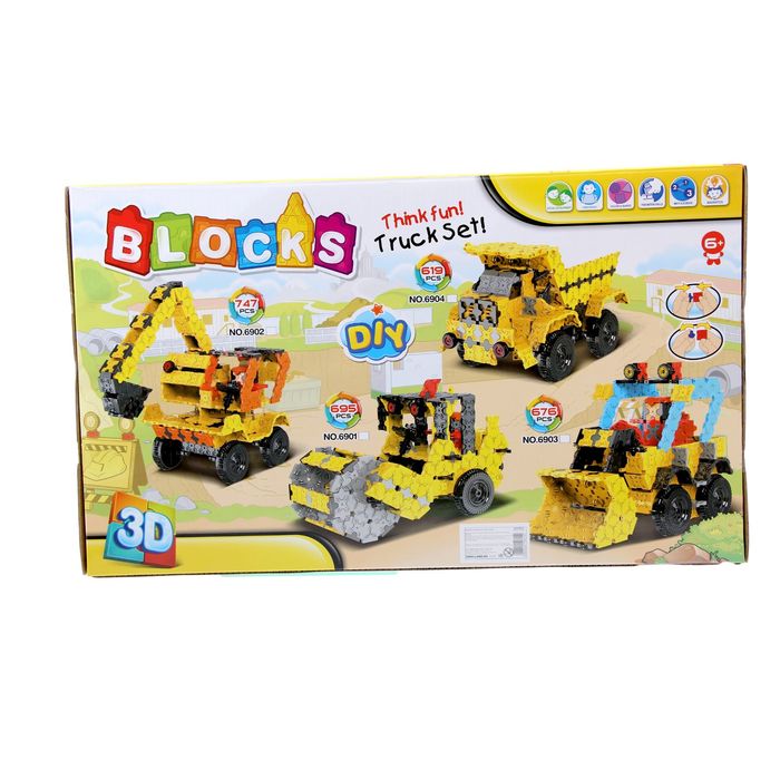 Конструктор 3D «Грузовик-самосвал», 619 деталей