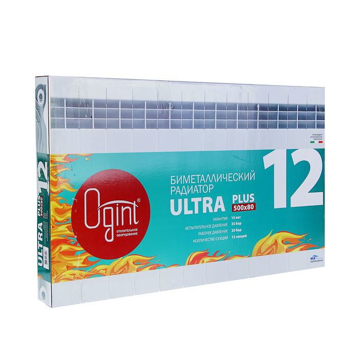 Радиатор биметаллический Ogint Ultra Plus, 500х80, 12 секции