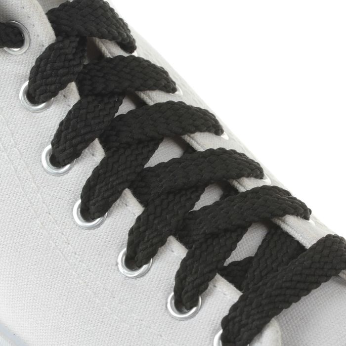 Шнурки для обуви плоские, d=10мм, 90см, цвет чёрный