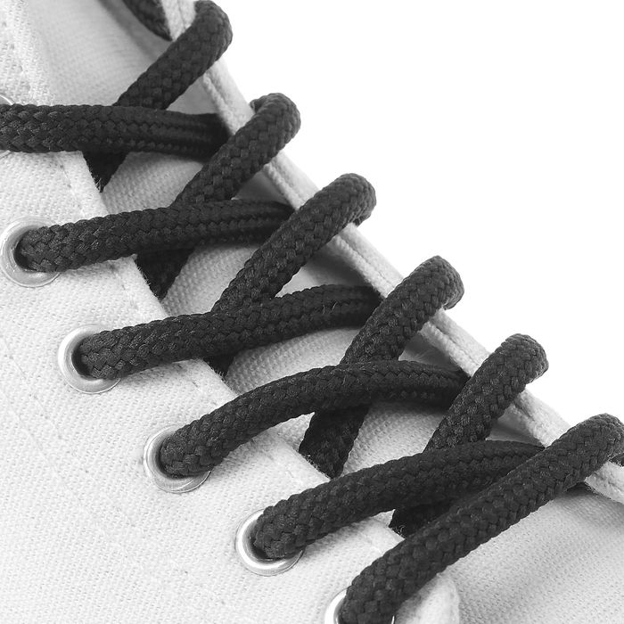 Шнурки для обуви круглые, с наполнителем, d=5см, 90см, цвет чёрный