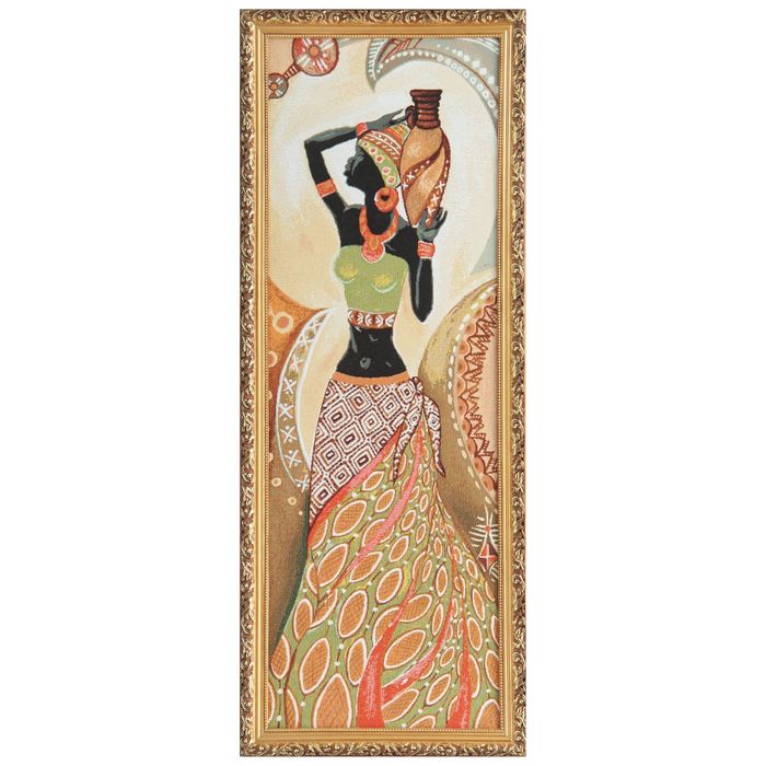 Гобеленовая картина "Африканка с кувшином" 40*103 см №4