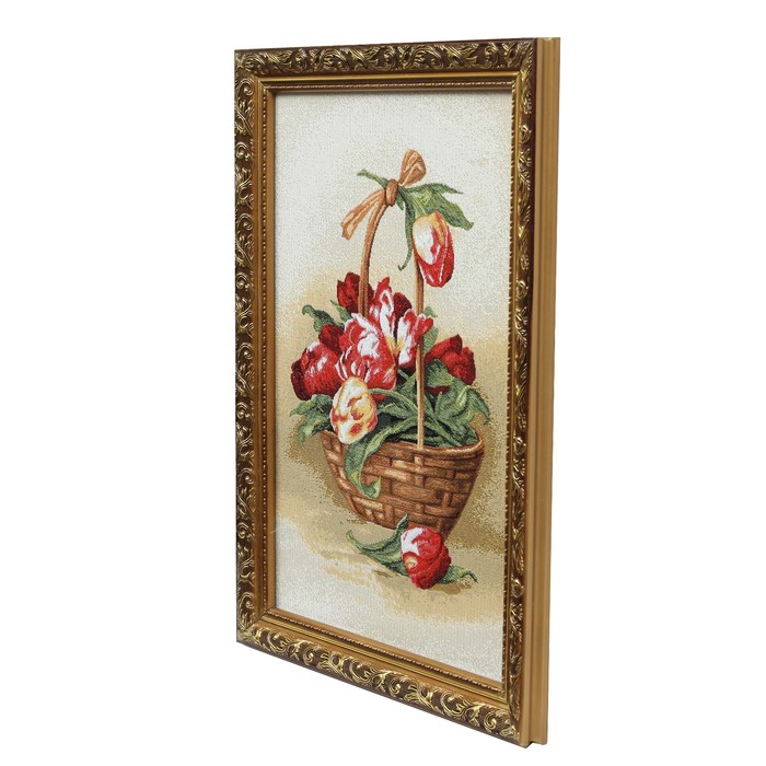 Гобеленовая картина "Корзина тюльпанов" 27*38 см №3