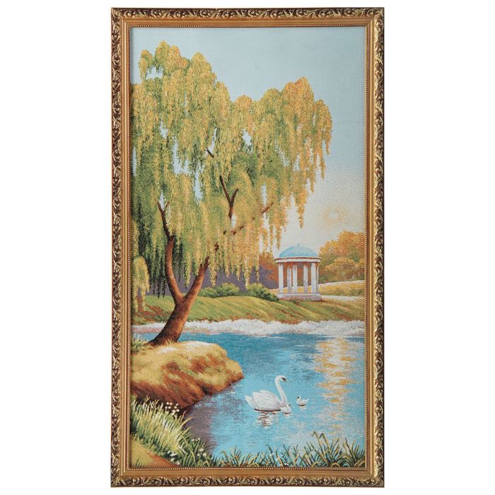 Гобеленовая картина "Лебеди в парке" 58*102 см  №4