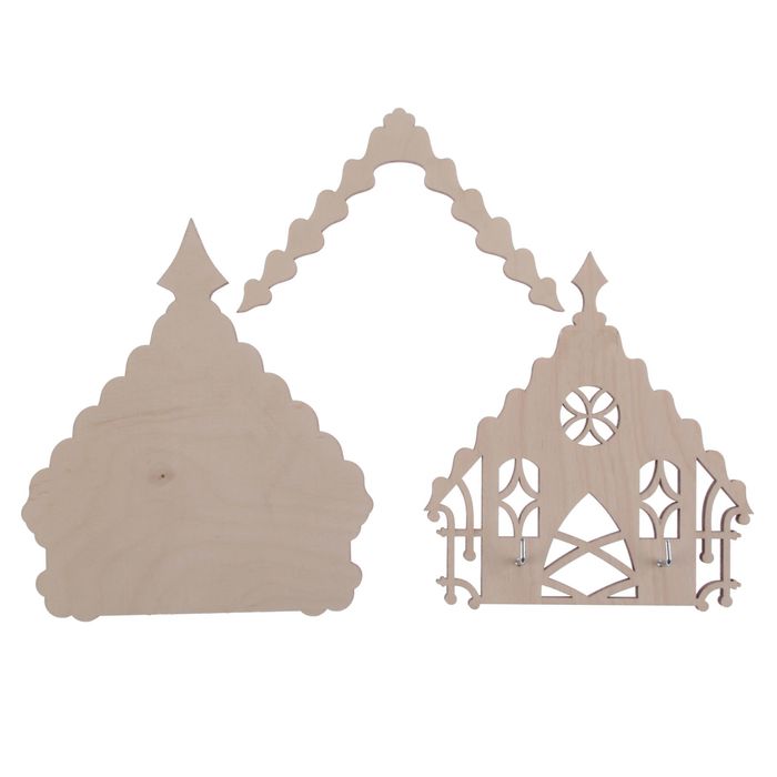 Ключница из фанеры для декора "Избушка" (набор 3 детали) 15x18 см