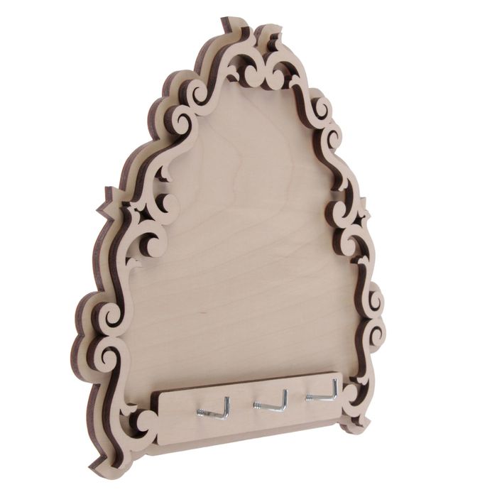 Ключница из фанеры для декора "Фигурная" (набор 2 детали) 21x21 см