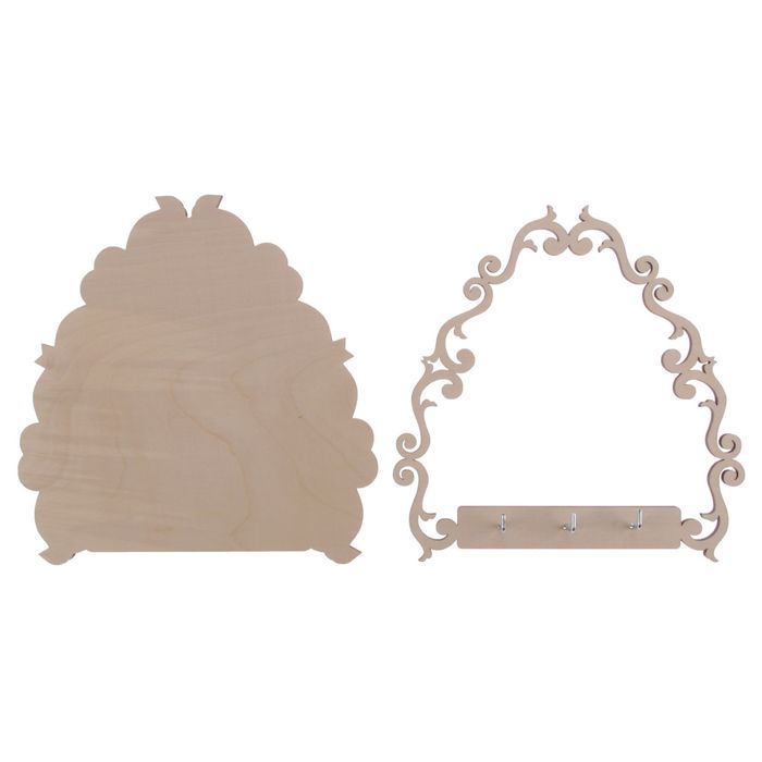 Ключница из фанеры для декора "Фигурная" (набор 2 детали) 21x21 см