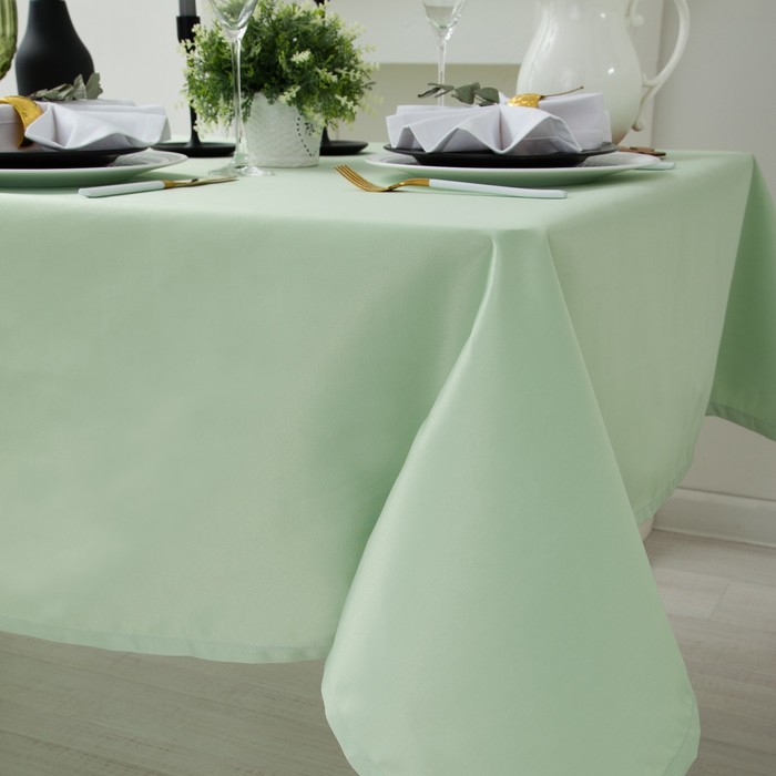 Скатерть "Этель" однотонная 150*300, цв.мятный, пл. 192 г/м2, хл с ГМО