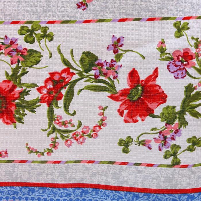 Скатерть "Доляна" Лилии 150*250 см, 100% хлопок, ваф. полотно