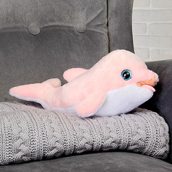 Мягкая игрушка «Дельфин Ружэ», цвет розовый, 30 см