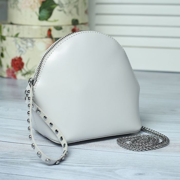 Сумка женская на молнии, 1 отдел, наружный карман, цепочка, цвет серый