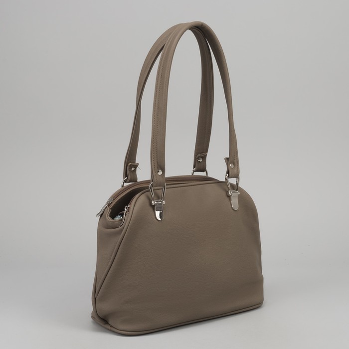 Сумка женская на молнии, цвет коричневый