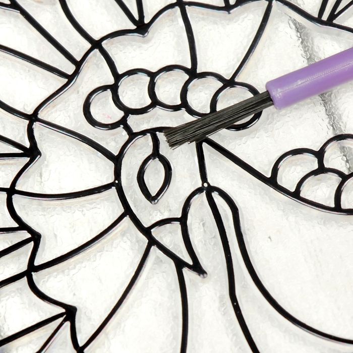 Роспись витража "Павлин"