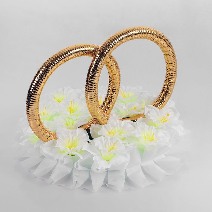 Набор кольца+ленты из фатина на капот+банты на зер. дл.1,9м+бант на рад.+4 банта,синий белый