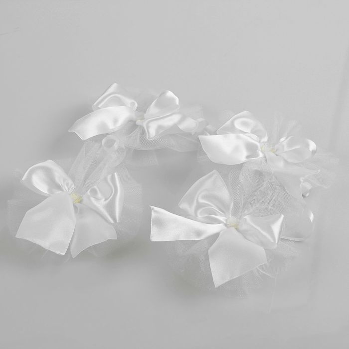 Набор кольца+ленты из фатина на капот+банты на зер. дл.1,9м+бант на рад.+4 банта,синий белый