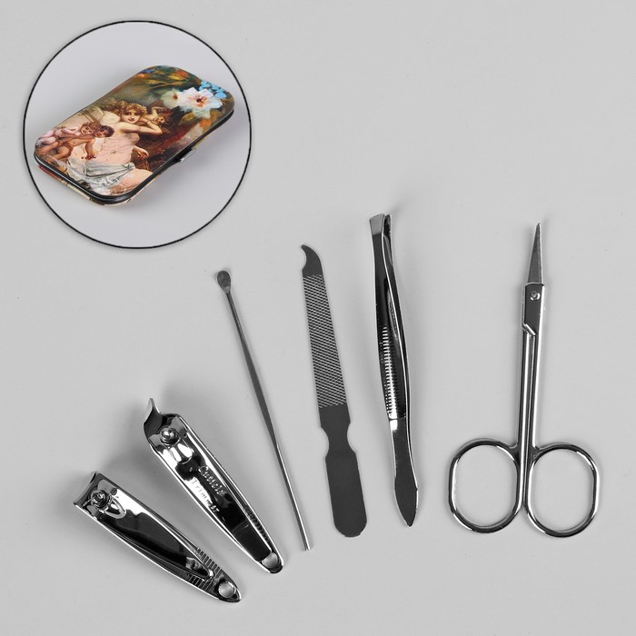 Набор маникюрный, 6 предметов, цвет МИКС