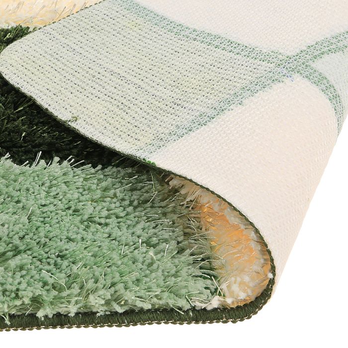 Коврик для ванной "Шахматная доска", цвет зелёный