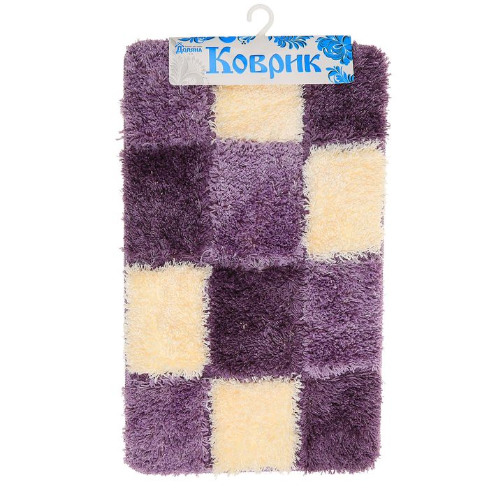 Коврик для ванной "Шахматная доска", цвет сиреневый