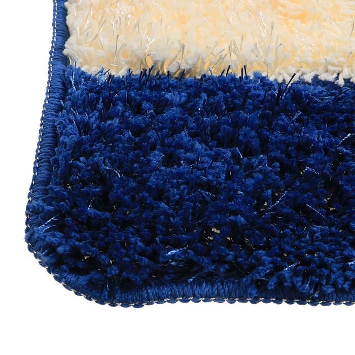 Коврик для ванной "Шахматная доска", цвет синий