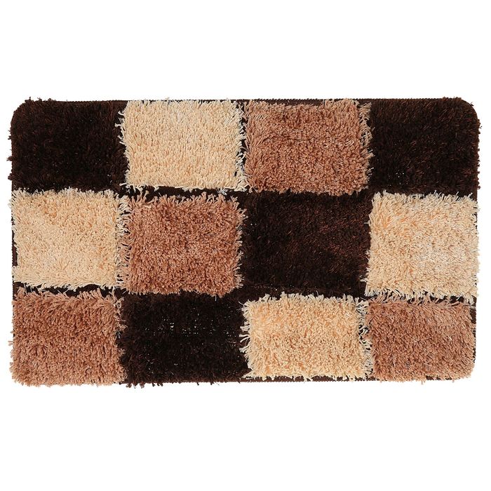 Коврик для ванной "Шахматная доска", цвет коричневый